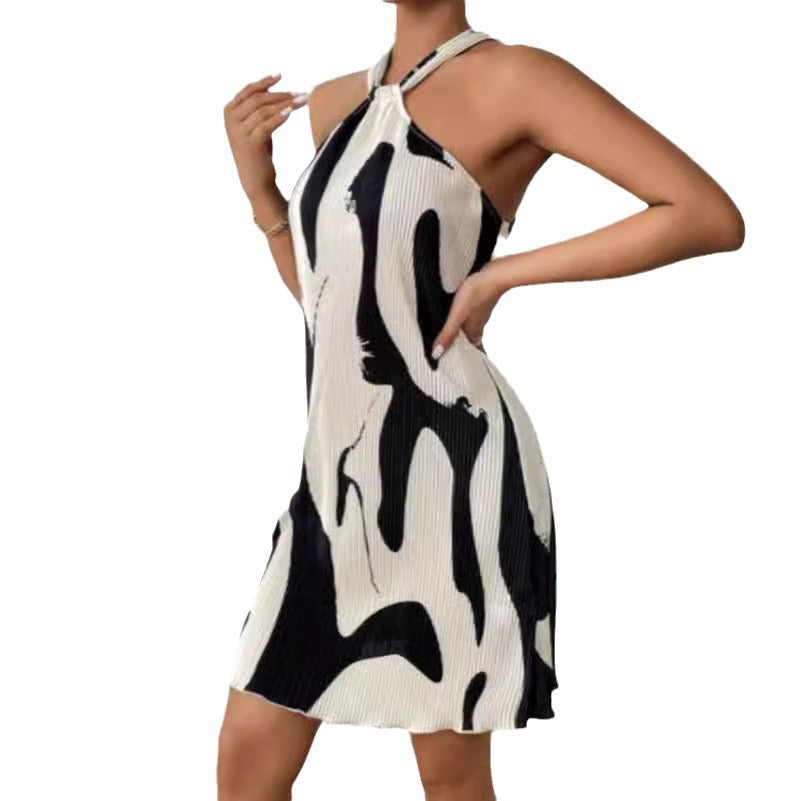 Robe Élégante d’Été – Imprimée Sans Bretelles