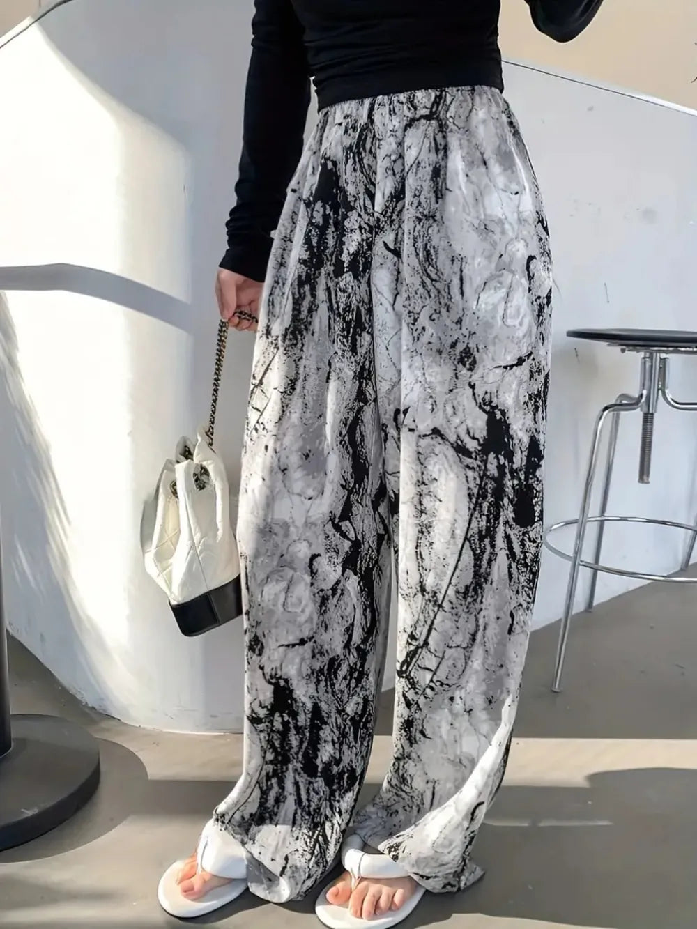 Pantalon Large Imprimé – Style Tendance
