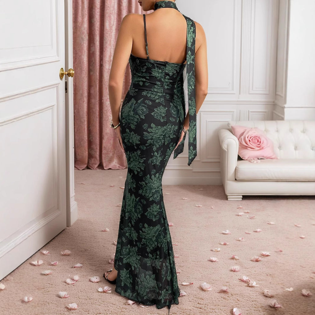 Robe Midi Rétro – Imprimé Élégant