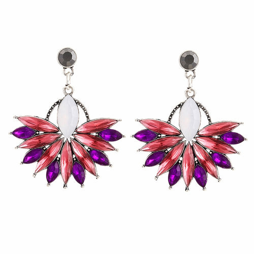 Boucles d’Oreilles Fleur en Cristal – Touche Féminine