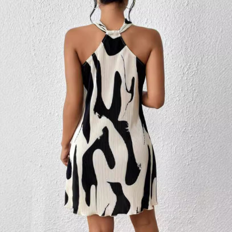 Robe Élégante d’Été – Imprimée Sans Bretelles