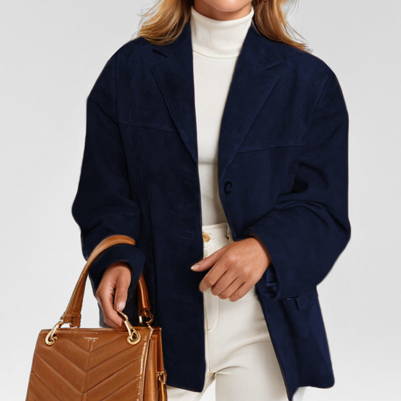 Blazer Vintage Marron – Coupe Ample & Poches