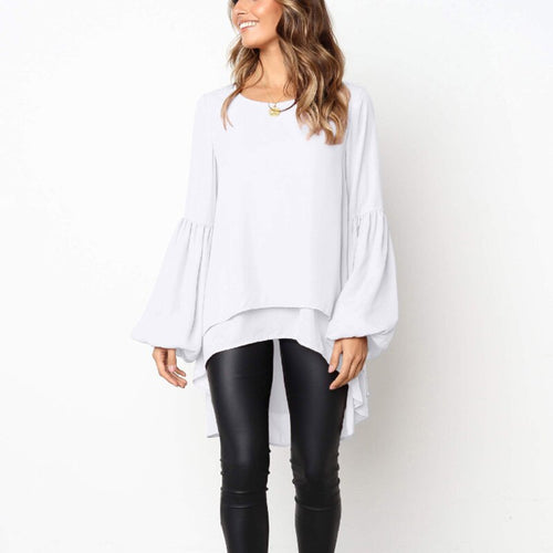 Blouse en Mousseline à Volants – Manches Longues