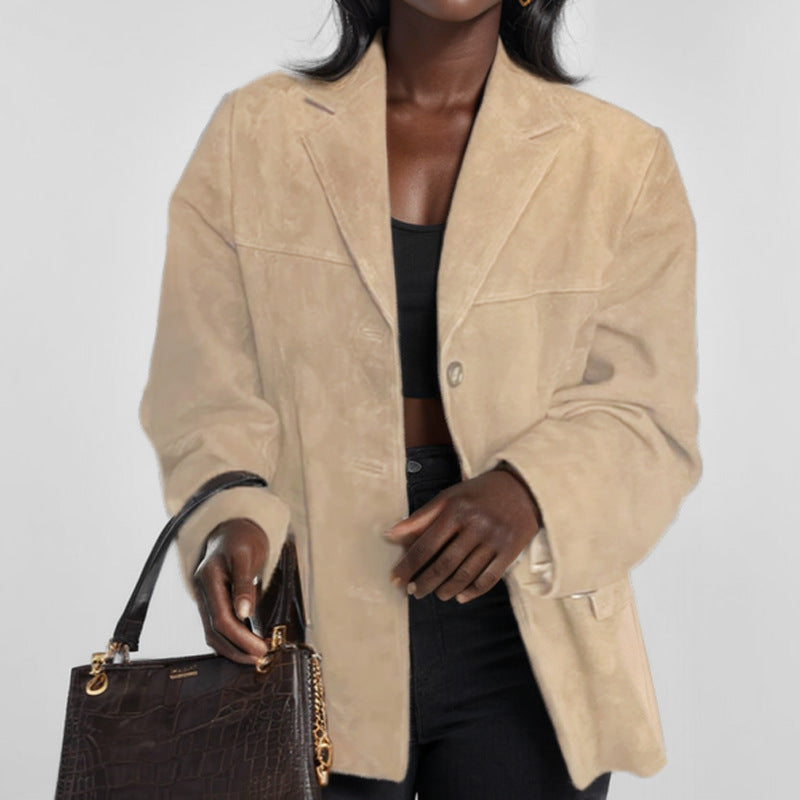 Blazer Vintage Marron – Coupe Ample & Poches