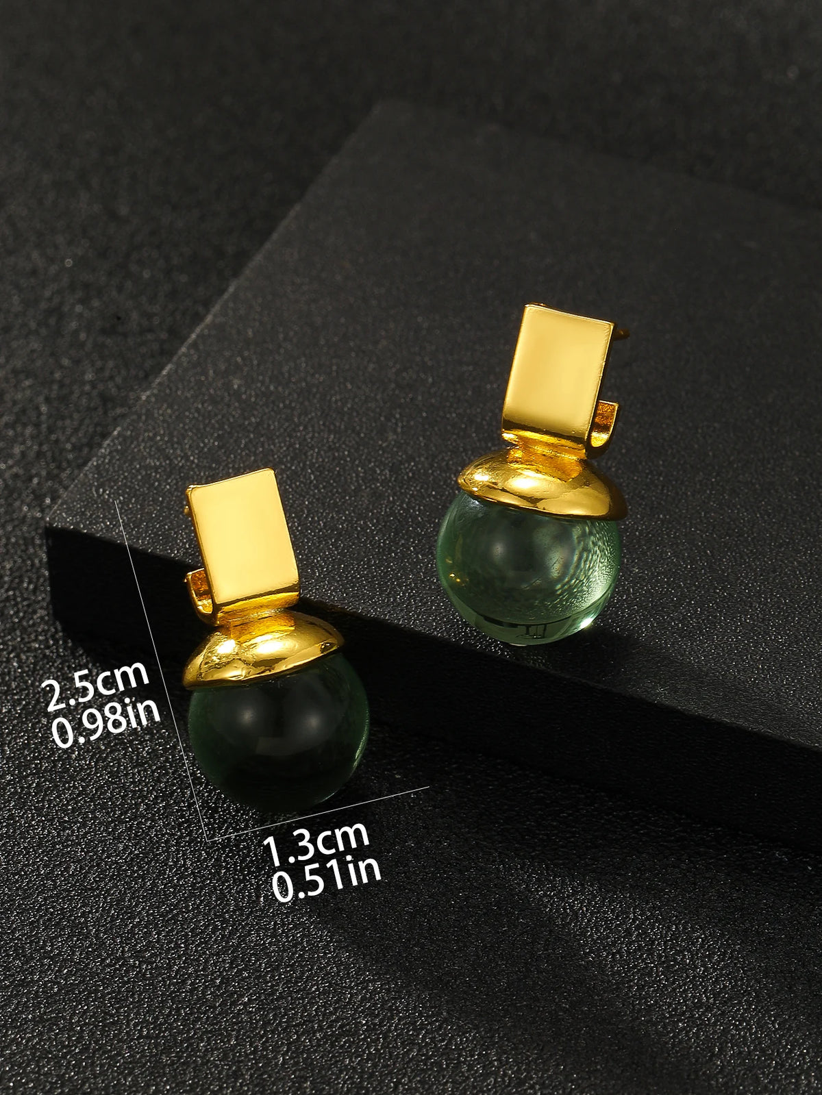 Boucles d’Oreilles Rondes – Cristal Vert
