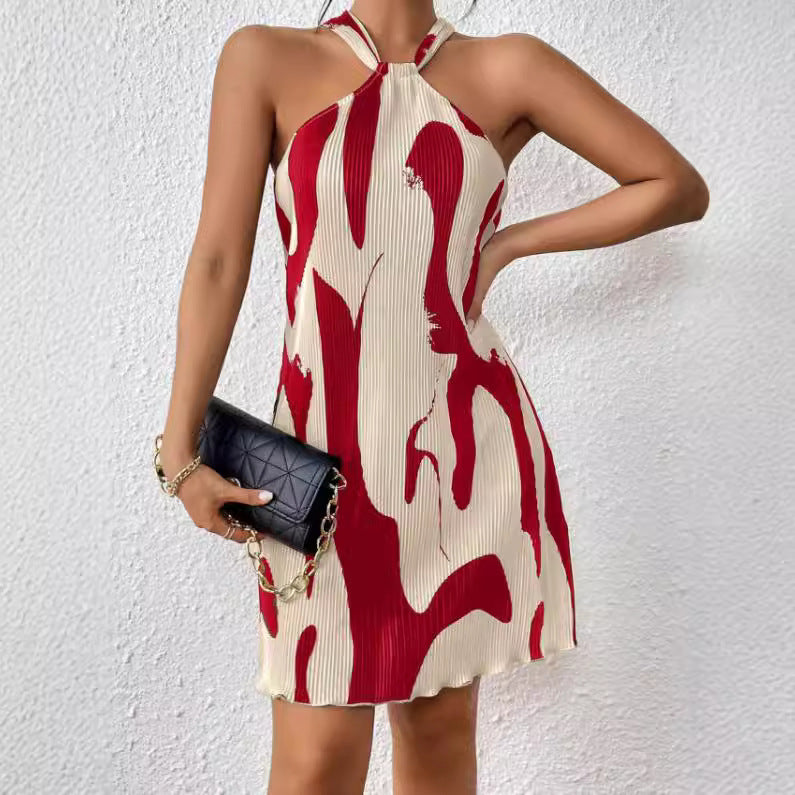 Robe Élégante d’Été – Imprimée Sans Bretelles