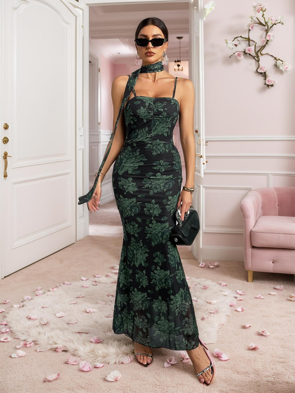Robe Midi Rétro – Imprimé Élégant