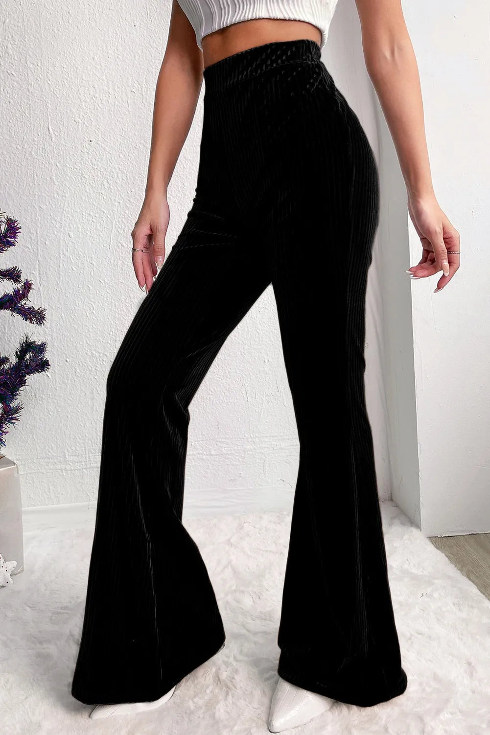Pantalon Taille Haute Bootcut – Élégance Féminine